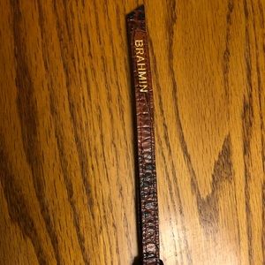 Brahmin leather pecan keychain